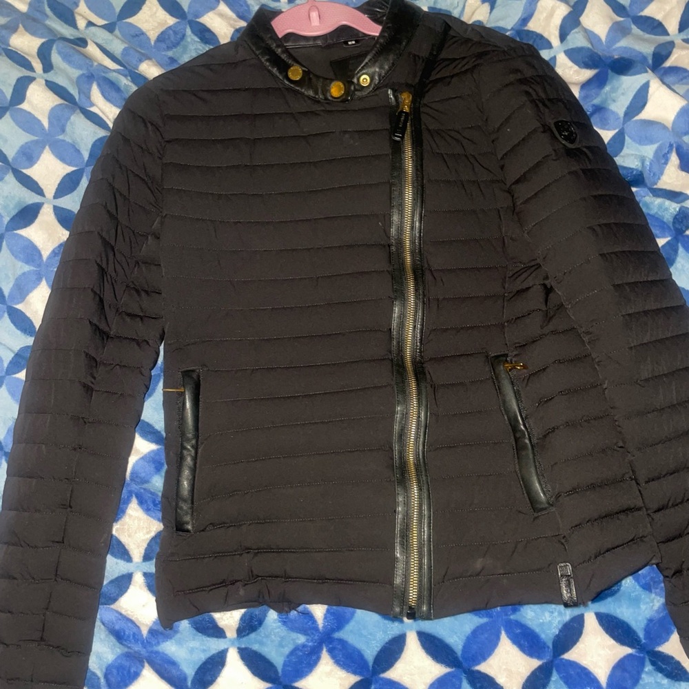 RUDSAK Black Leather Trim Jacket
